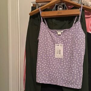 NWT purple with little white flowers